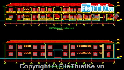 Bản vẽ autocad,trường tiểu học cơ sở,thiết kế trường học